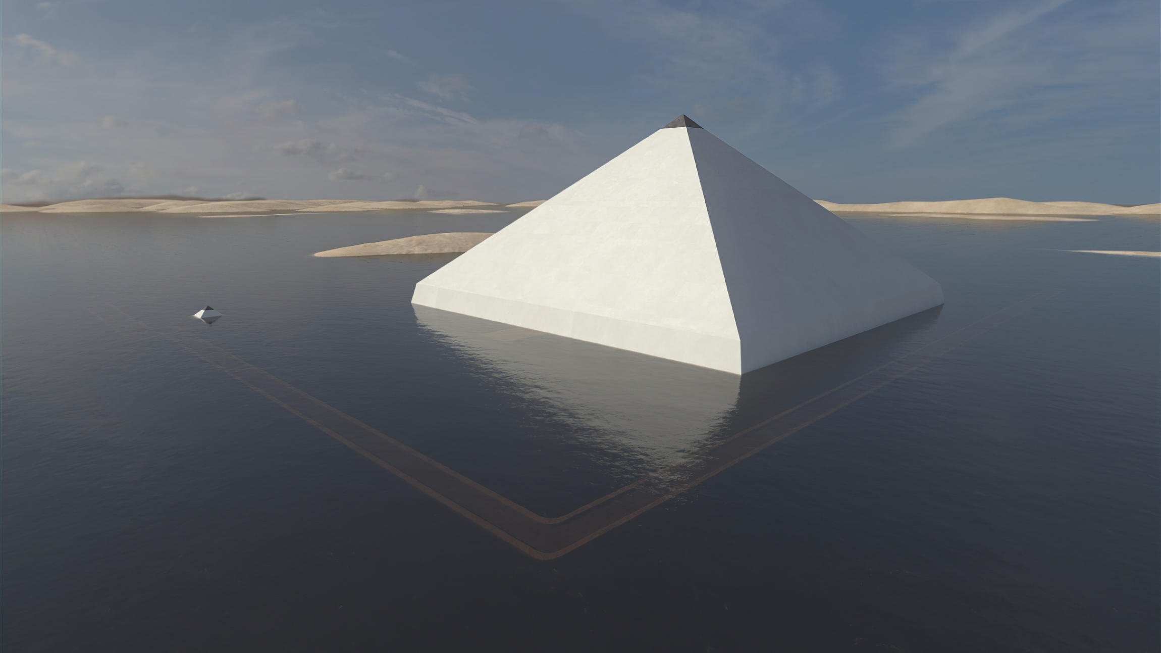 Egypt floating pyramid Background