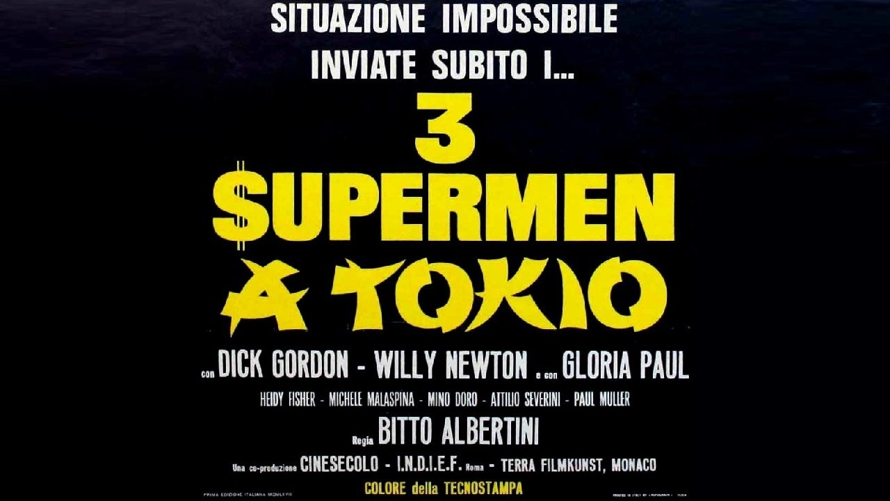 Three Supermen in Tokyo Background