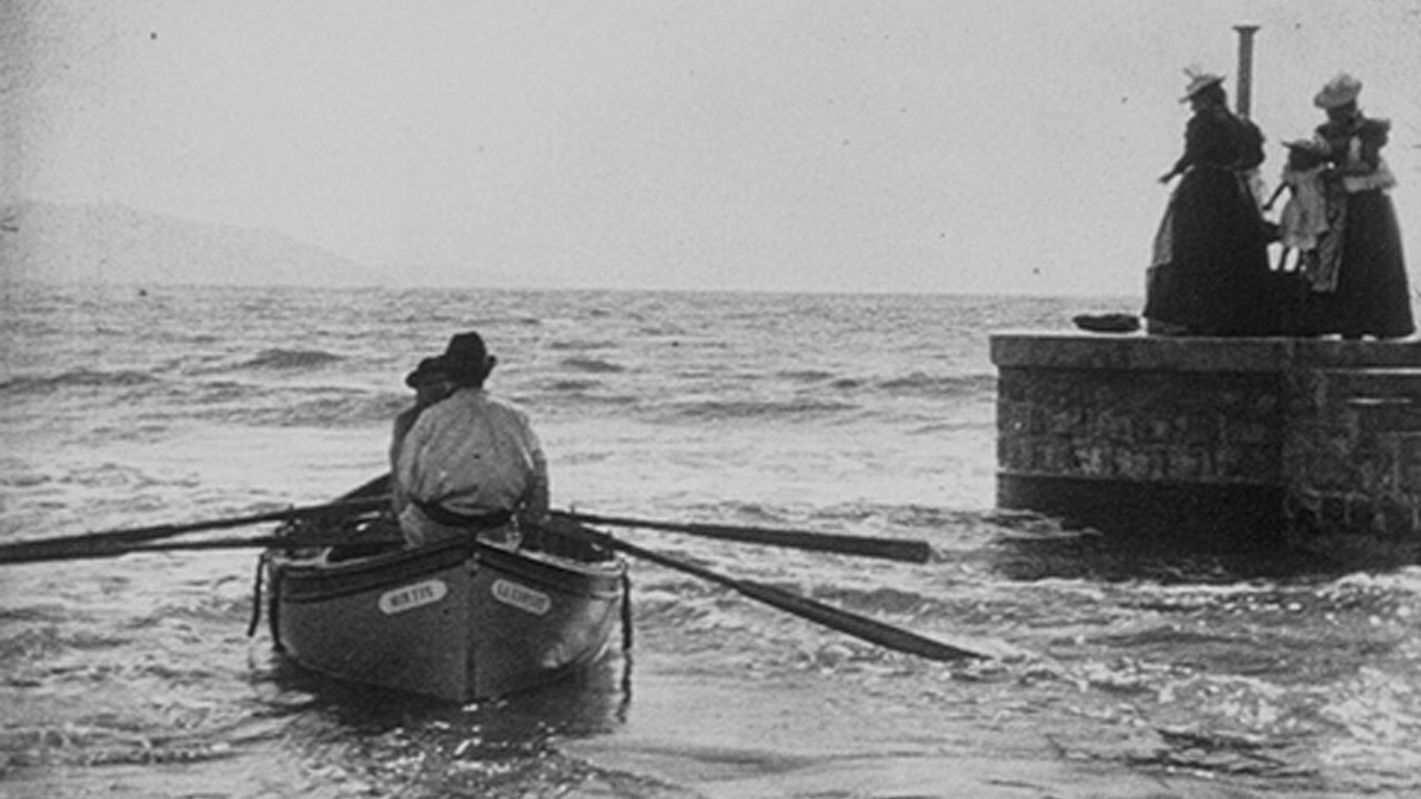 Boat Leaving the Port Background