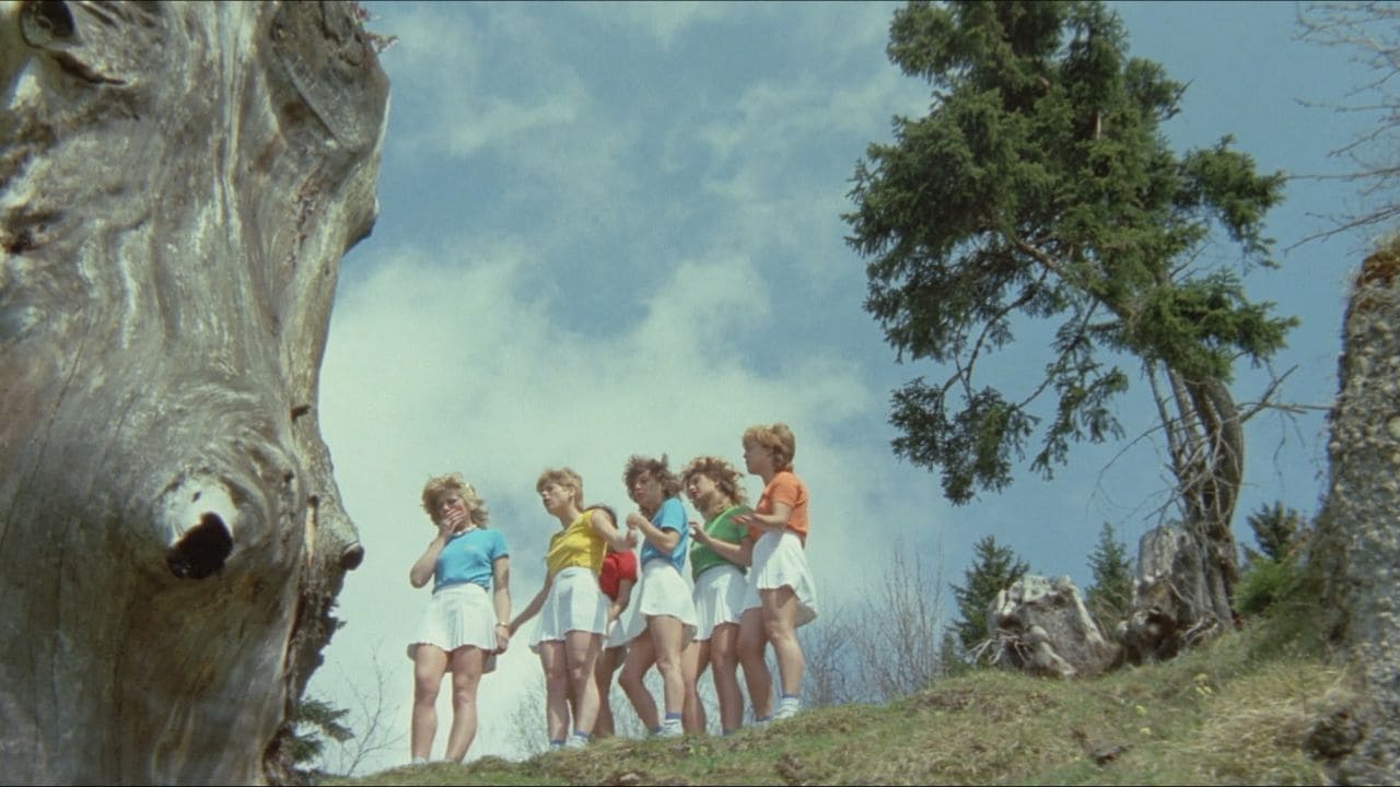 Six Swedish Girls in Alps Background