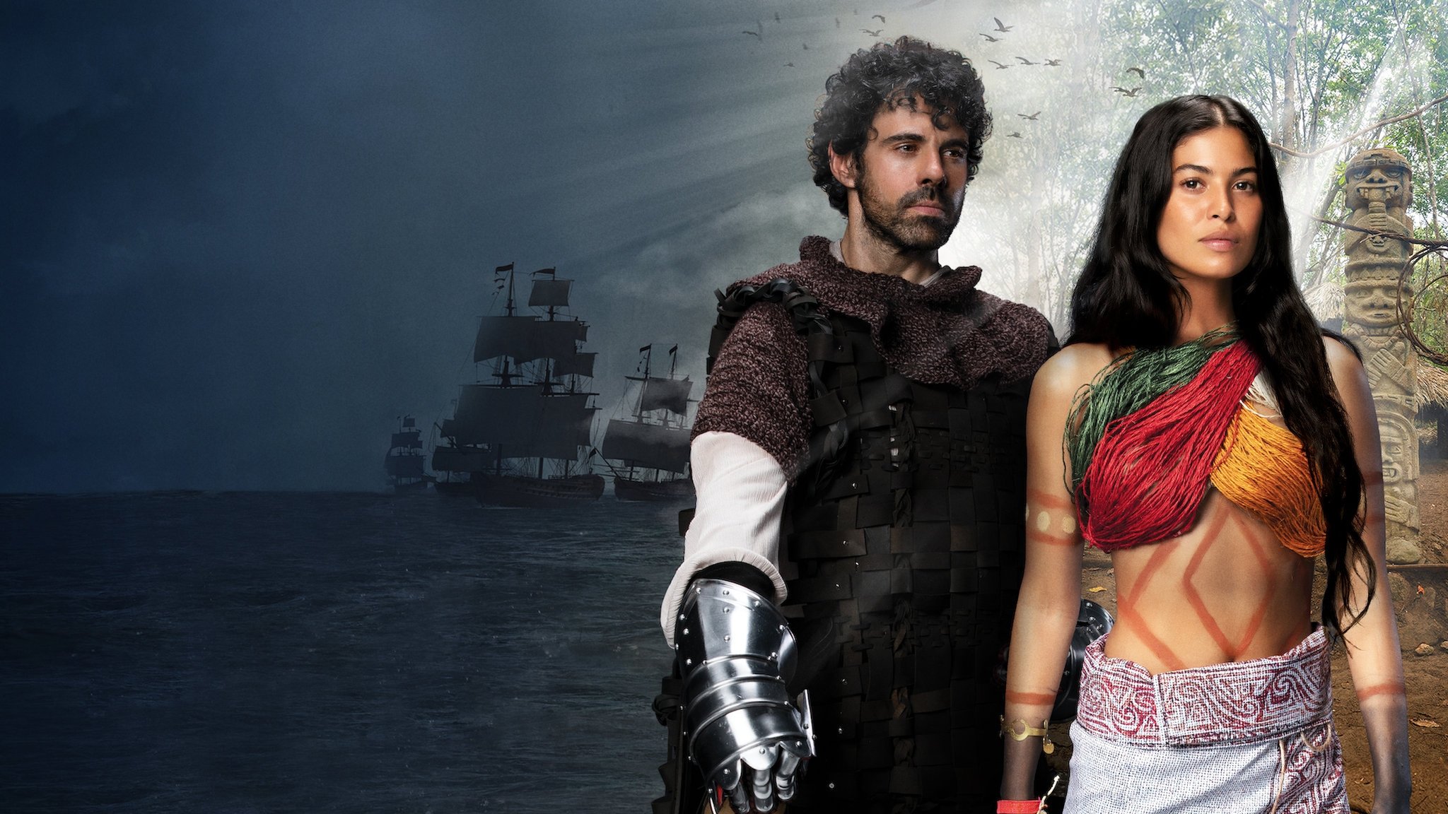 La reina de Indias y el conquistador Background